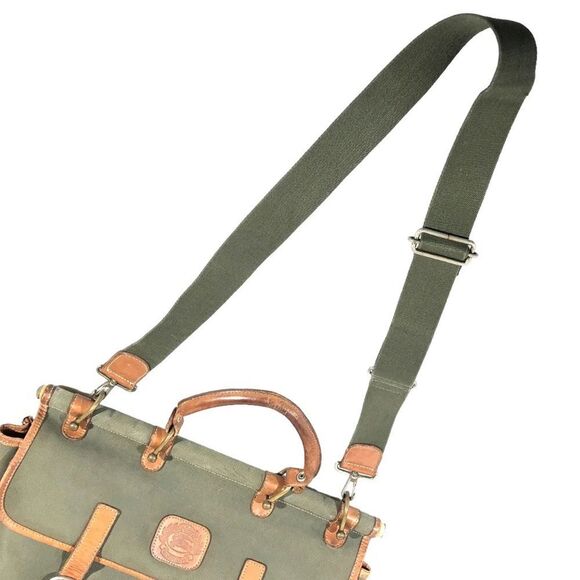 BURBERRYS Canvas Messenger Bag With Top Handle and Adjustable Leather Straps - Picture 5 of 11